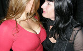 Nylon Jane 261492 Jane And Sexy Tgirl Caress Each Others Stocking Covered Legs
