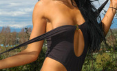 Trista Stevens Bodysuitbabenn 269895 Trista Strips Off Her Sexy Black Body Suit Outdoors