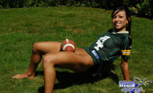 Trista Stevens Sexypackersjersey Trista Plays Ball In This Sexy Packers Jersey
