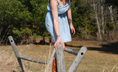 Sabrina Squirts 270346 Wearing A Cute Blue Dress And Cowboy Boots, Sabrina Ventures Outside On Another Sunny Spring Day To Show Off Her Goods For The Camera. Cute!
