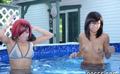 Real GFs Exposed Sunny Spark 270710 Sunny And Yuki Refreshing In The Pool Best Friends Decide To Have A Swim And Get Close With Each Other
