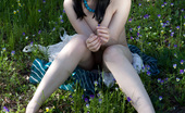 Showy Beauty Ultima Milky Girl Milkygirlie 272934 Enchanting Brunette Babe With A Perfect White Skin Enjoys Posing Naked On A Green Meadow.
