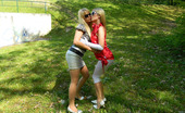 Leony Aprill 275577 Horny Sexy Peeing Blondes Jerking His Schlong In A Forest
