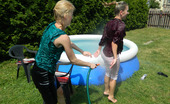 Leony Aprill Cute Crazy Girls Enjoy Wrestling In The Warm Summer Water
