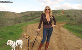 Kelly Madison Titty Trekking 277181 Out And About On My Little Trek Through The Dirt Roads, I Just Can'T Help But Pull My Titties Out, The Air Feels Great On Them.
