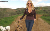 Kelly Madison Titty Trekking 277181 Out And About On My Little Trek Through The Dirt Roads, I Just Can'T Help But Pull My Titties Out, The Air Feels Great On Them.
