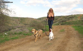 Kelly Madison Titty Trekking 277181 Out And About On My Little Trek Through The Dirt Roads, I Just Can'T Help But Pull My Titties Out, The Air Feels Great On Them.

