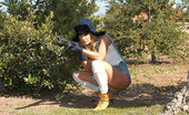 Kelly Madison Shootin Wabbits 277390 Kelly Was Hunting Wabbits In Her Super Short Overalls And White Tank.
