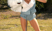 Kelly Madison Shootin Wabbits 277390 Kelly Was Hunting Wabbits In Her Super Short Overalls And White Tank.
