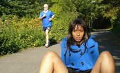 UK Flashers 277743 Ebony Plays With Her Pussy In Public
