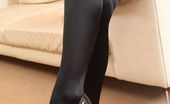 Only All Sites Hollie D 279866 Stunning Blonde In Black Shiny Tights
