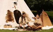 Sapphic Erotica Klara And Devin0 294054 Native American Vixens Nude And Lick Pink Pussies By Teepee
