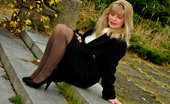 Pantyhose Angel 303642 Outdoor In My Opaque Pantyhose
