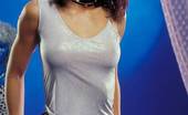Susana Spears 303789 Susana Strips Out Of White Tank Top
