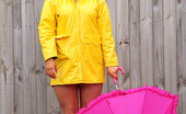 Girls Out West SammRosee Yellow RainCoat 303883 SammRosee Chills Out In Her Backyard And The Sky Opens, And Drizzles A Soft Rain Over Her Magnificent Tanned Body. Feeling Moist In Between The Legs, She Opens Up And Lets The Wetness Drip Out Of Her Shaved Pussy.