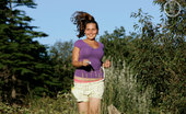 Girls Out West Luz Jogging 303886 Curvy Chick Luz Is Jogging In A Somewhat Sexy Little Outfit Of Shorts, And T-Shirt. She Doesn'T Get Very Far Before Her Heart Rates Soars Right Up, And She Has To Stop And Take A Breather, Give Herself A Little Feel Downstairs.