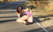 Girls Out West Luka Roadside Luka Needs A Lift. She'S On Her Way Back To The USA But Wants A Thrill First. Roadside She'S Trying To Hail A Passing Car. No-Body Is Stopping. She Flashes Her Tits, Then Her Hairy Pussy, And Almost Gets A Ride.