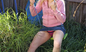 Girls Out West Bobbie Swings 303983 In Her Overgrown Backyard, She'S Swinging On The Swings, Legs In The Air, Skirt Upwards, Feet Flying, And She'S Dripping With Wetness And Wants To Get Into The Long Grass And Gets Herself Off With Fingers.