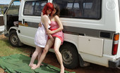 Girls Out West Campervan Lia And Sofia 304067 Hairy Girls On A Roadtrip, Pull Over Their Campervan On A Dirt Road, Jump Out, And Fuck In The Natural Australian Bush. Nice Thick Curly Pubes Get Moist As Their Cunts Drip With Juices.