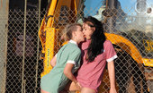Girls Out West Frances And Quinnn Yello Truck 304079 Quinn Took Time Off The Occupy Melbourne Rally To Fuck Her Best Mate. Against A Surreal Backdrop Of Heavy Duty Earh Moving Machinery They Fucked Like Crazy School Kids. Drunk On Alco-Pops!