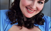 Pinup Files 305602 Lorna Morgan 35mm Vol7 Set1 Lorna Busts Out Her Big Titties Over A Blue Blouse
