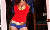 Pinup Files Tessa Fowler 305876 Tessa Fowler Vol03 Set01 Busty Tessa Gets Into Costume As Wonder Woman For Halloween
