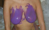 TAC Amateurs Finger Paint 314114 Heres A Cheeky Set Where I Turn Myself Into A Multi-Coloured Rainbow. Just Enough Paint To Smother All Over My Ample Tit
