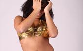 TAC Amateurs Melissa'S Gold Outfit 314296 Melissa Just Bought This New Outfit, A Panty, A Top In Gold Colour And Of Course She Wated To See How It Fits Her. So Th
