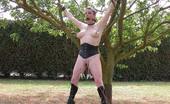 TAC Amateurs Bdsm Session In The Garden 314607 My Master Punished Me In The Garden, Whip Of My Buttocks, Stretching Of My Pussy Lips And My Nipples, Pissing, Ball Gag
