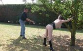 TAC Amateurs Bdsm Session In The Garden 314607 My Master Punished Me In The Garden, Whip Of My Buttocks, Stretching Of My Pussy Lips And My Nipples, Pissing, Ball Gag
