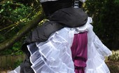 TAC Amateurs Branching Out 315477 Seraphim, Wearing Corset, Petticoat And Gothic Boots, Is Bound To A Sturdy Tree By Carys Before She Teases And Gropes Hi
