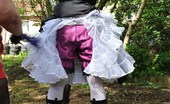 TAC Amateurs Branching Out 315477 Seraphim, Wearing Corset, Petticoat And Gothic Boots, Is Bound To A Sturdy Tree By Carys Before She Teases And Gropes Hi
