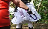 TAC Amateurs Branching Out 315477 Seraphim, Wearing Corset, Petticoat And Gothic Boots, Is Bound To A Sturdy Tree By Carys Before She Teases And Gropes Hi
