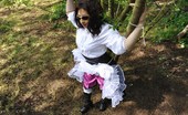 TAC Amateurs Branching Out 315477 Seraphim, Wearing Corset, Petticoat And Gothic Boots, Is Bound To A Sturdy Tree By Carys Before She Teases And Gropes Hi
