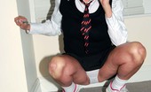 TAC Amateurs Smokin Schoolgirl Dimonty Dressed As A Naughty Schoolgirl Has A Fag And Flashes Her White Panties And Pussy. Finally She Pees In Her Siste
