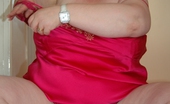 TAC Amateurs Pink Cammi 315613 See Me Wearing My New Pink Silk Camisole For You In These New Photos. Good Views Of My BBW Fat White Belly And Great Big
