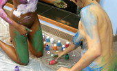 TAC Amateurs Lesbian Messy Body Paint 315785 Watch Me And My Pal Fiona Get Playful And Color Each Other With Finger Paints. Maybe You Can Join In Next Time
