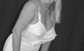 TAC Amateurs Beautiful In Black & White 316286 Vintage Lady In Dress And Hat - Take It Off And Vintage Undies And Girdle And Stockings
