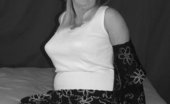 TAC Amateurs Beautiful In Black & White 316286 Vintage Lady In Dress And Hat - Take It Off And Vintage Undies And Girdle And Stockings
