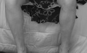TAC Amateurs Beautiful In Black & White 316286 Vintage Lady In Dress And Hat - Take It Off And Vintage Undies And Girdle And Stockings
