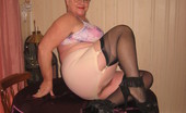 TAC Amateurs Mauve Mama 316370 This Mauve Mama Has It All For You To Pleasure Your Cock. Sexy Black Seamed Stockings, Girdle And Pretty Bra, The Perfec
