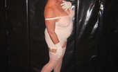TAC Amateurs All In One Girdle 316479 White On Black, Oh What A Tasty Delight. Girdlegoddess Shows Off In Her Sexy White Open Bottom All In One Girdle....Ox
