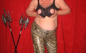 TAC Amateurs Nipple Bra Tease 316594 Girdlegoddess Is Such A Tease In Her Leopard Print Pants And Nipple Bra.Watch As I Get Down To My Pantyhose And Spread M
