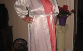 TAC Amateurs White Satin Kimono 316671 Onayural In My Long Satin Nitie And Pretty White Satin Kimono. I Bet You Want To See What Girdlegoddess Has On Under Tha
