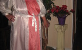 TAC Amateurs White Satin Kimono 316671 Onayural In My Long Satin Nitie And Pretty White Satin Kimono. I Bet You Want To See What Girdlegoddess Has On Under Tha
