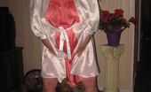 TAC Amateurs White Satin Kimono 316671 Onayural In My Long Satin Nitie And Pretty White Satin Kimono. I Bet You Want To See What Girdlegoddess Has On Under Tha
