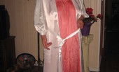 TAC Amateurs White Satin Kimono 316671 Onayural In My Long Satin Nitie And Pretty White Satin Kimono. I Bet You Want To See What Girdlegoddess Has On Under Tha

