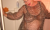 TAC Amateurs Big Momma 316767 Big Momma, Girdlegoddess, Is Sexy Hot In Leopard Print Sheer Cover Up. Just Getting Ready For A Nice Shower. Look At How
