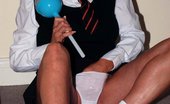 TAC Amateurs Schoolgirl Di Monty 317123 Dressed As A Schoolgirl Sucking My Lolly Pop And Flashing My White Panties.
