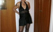 TAC Amateurs Black Lingerie 317734 I Am Loving This Sexk Silky Black Lingerie, Stockings And Cfm Heels.
